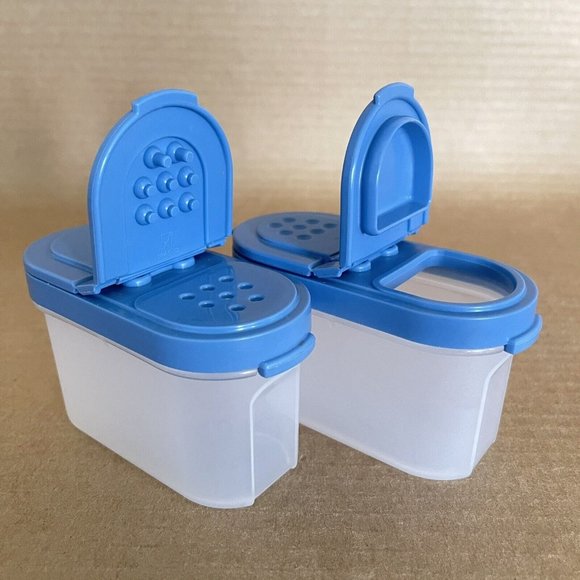 NEW Tupperware Modular Mates Spice Shakers (Set of 2) Small, Blue Seal - Picture 1 of 7